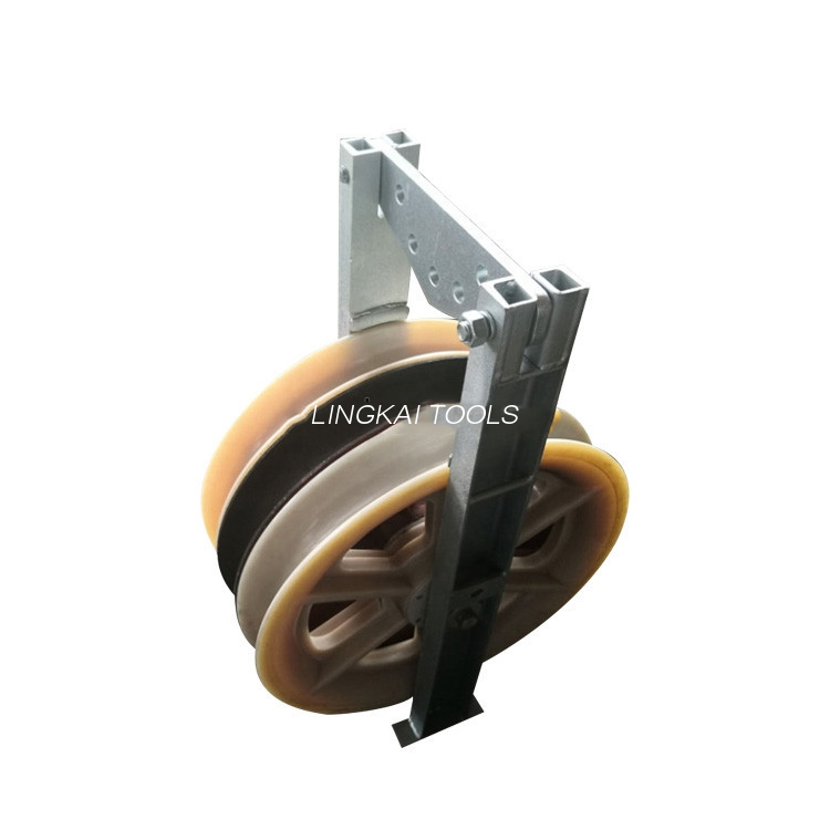 822 mm girkasse overheadkabelrulle med stor diameter Nylonskiveblokkremskive med tre hjul