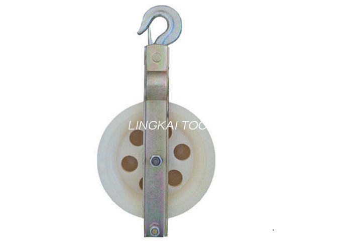 Lettvekt 10KN Nylon Single Sheave Stringing Block, Krok og Clevis Style