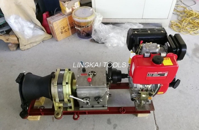 5 Tons Rask Diesel Liten Kabeltrekker Enkel Capstan For Power Line Construction